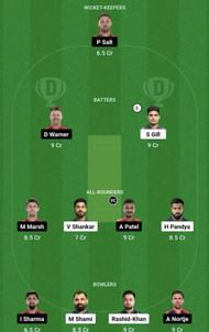 GT vs DC Dream11 Prediction Team, Grand League